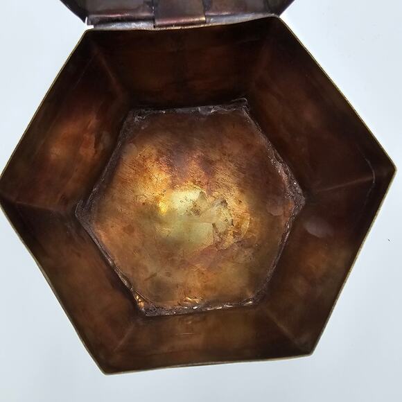 1980s Indian Brass Tea Caddy With Lid And Tinned Interior - Picture 7 of 7